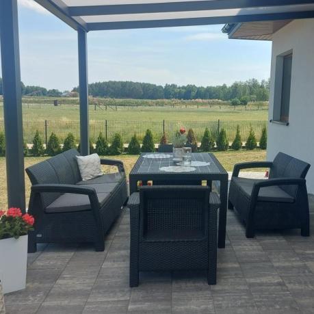 Meble ogrodowe ze stołem obiadowym CTM7 Grafit