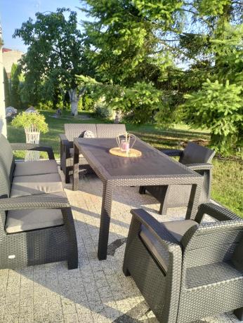 Meble ogrodowe ze stołem obiadowym CTM7 Grafit
