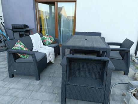 Meble ogrodowe ze stołem obiadowym CTM7 Grafit