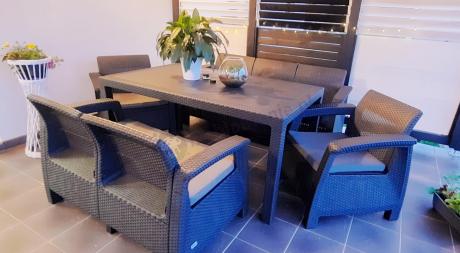 Meble ogrodowe ze stołem obiadowym CTM7 Grafit