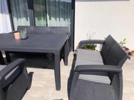 Meble ogrodowe ze stołem obiadowym CTM7 Grafit