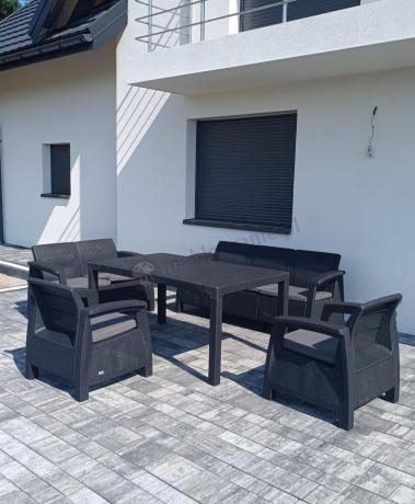 Meble ogrodowe ze stołem obiadowym CTM7 Grafit