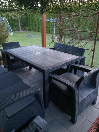 Meble ogrodowe ze stołem obiadowym CTM7 Grafit