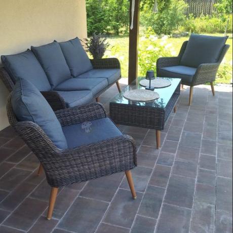 Meble premium na taras - komplet dla 5 osób - Cioso - Dark Brown