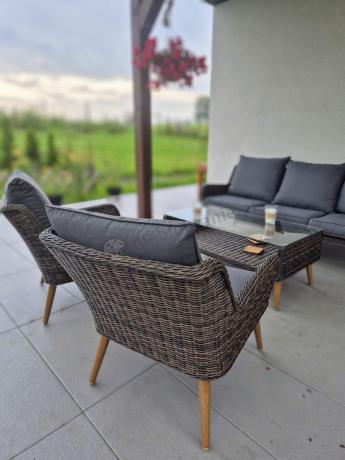 Meble premium na taras - komplet dla 5 osób - Cioso - Dark Brown