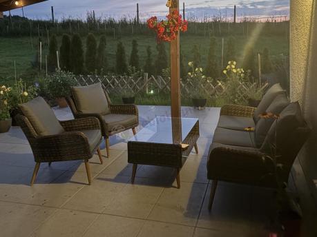 Meble premium na taras - komplet dla 5 osób - Cioso - Dark Brown