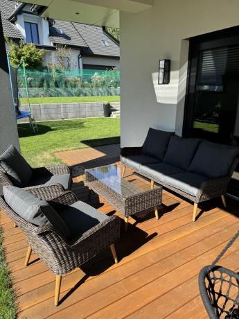 Meble premium na taras - komplet dla 5 osób - Cioso - Dark Brown