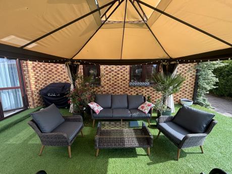 Meble premium na taras - komplet dla 5 osób - Cioso - Dark Brown