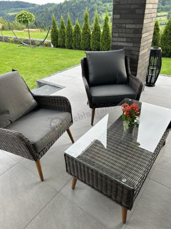 Meble premium na taras - komplet dla 5 osób - Cioso - Dark Brown