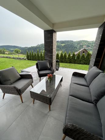 Meble premium na taras - komplet dla 5 osób - Cioso - Dark Brown