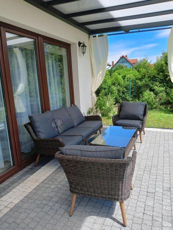 Meble premium na taras - komplet dla 5 osób - Cioso - Dark Brown