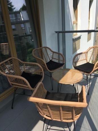 Meble tarasowe boho z technorattanu