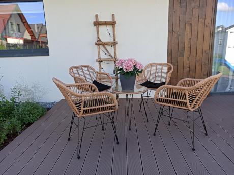 Meble tarasowe boho z technorattanu