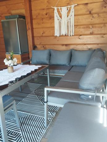 Meble tarasowe metalowe - narożnik 184x184cm, pufy i stół 120cm - Sodor Corner - Silver
