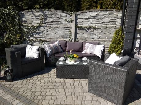 Meble tarasowe technorattanowe Stefano Set Max Antracite