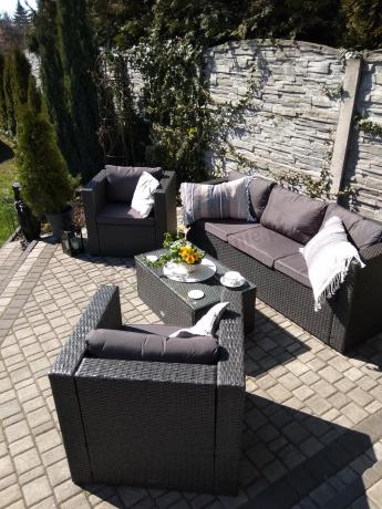 Meble tarasowe technorattanowe Stefano Set Max Antracite