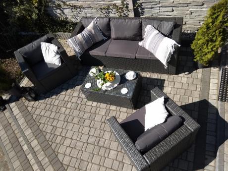 Meble tarasowe technorattanowe Stefano Set Max Antracite