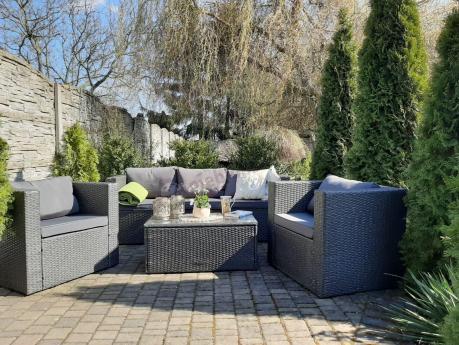 Meble tarasowe technorattanowe Stefano Set Max Antracite