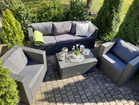 Meble tarasowe technorattanowe Stefano Set Max Antracite