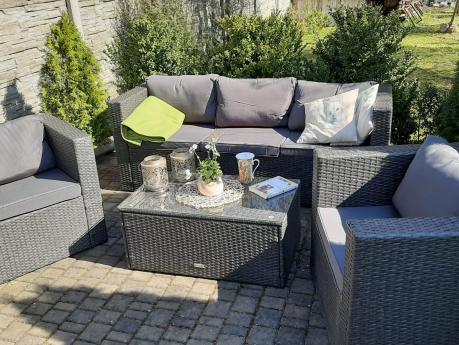 Meble tarasowe technorattanowe Stefano Set Max Antracite