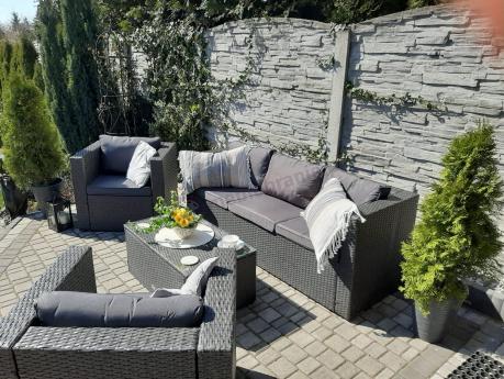 Meble tarasowe technorattanowe Stefano Set Max Antracite