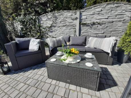 Meble tarasowe technorattanowe Stefano Set Max Antracite