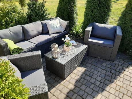 Meble tarasowe technorattanowe Stefano Set Max Antracite