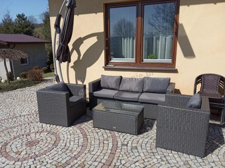 Meble tarasowe technorattanowe Stefano Set Max Antracite