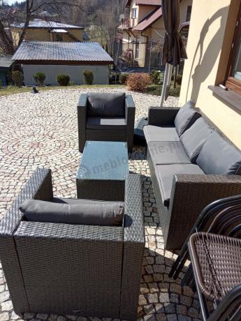 Meble tarasowe technorattanowe Stefano Set Max Antracite