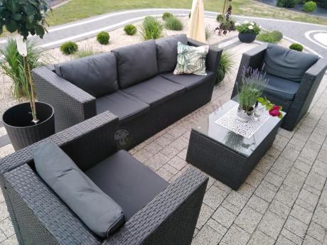 Meble tarasowe technorattanowe Stefano Set Max Antracite