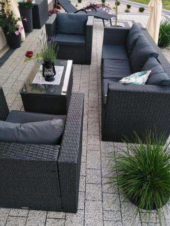 Meble tarasowe technorattanowe Stefano Set Max Antracite