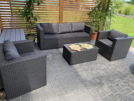 Meble tarasowe technorattanowe Stefano Set Max Antracite