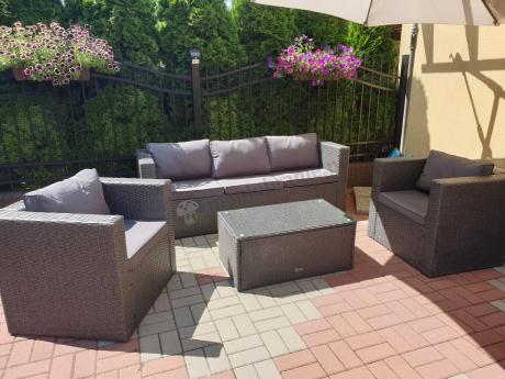 Meble tarasowe technorattanowe Stefano Set Max Antracite