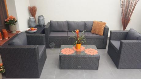 Meble tarasowe technorattanowe Stefano Set Max Antracite