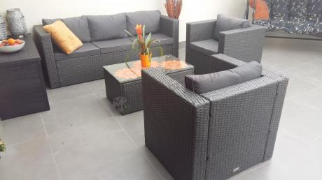 Meble tarasowe technorattanowe Stefano Set Max Antracite