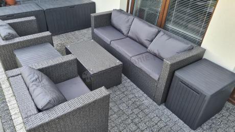 Meble tarasowe technorattanowe Stefano Set Max Antracite