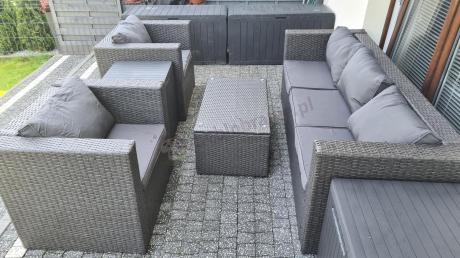 Meble tarasowe technorattanowe Stefano Set Max Antracite