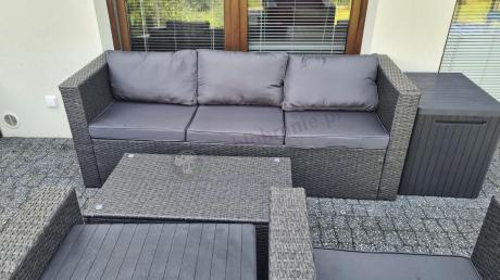 Meble tarasowe technorattanowe Stefano Set Max Antracite