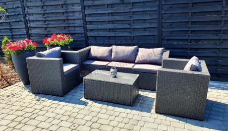 Meble tarasowe technorattanowe Stefano Set Max Antracite