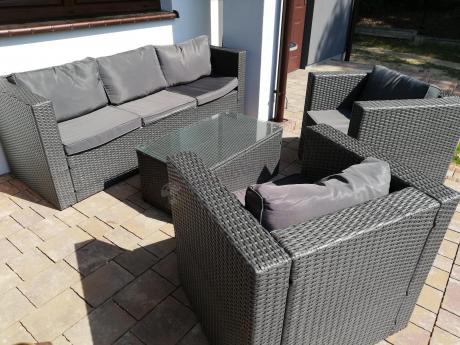 Meble tarasowe technorattanowe Stefano Set Max Antracite