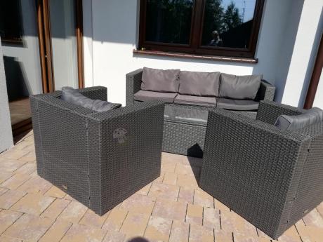 Meble tarasowe technorattanowe Stefano Set Max Antracite