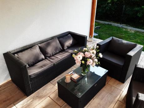 Meble tarasowe technorattanowe Stefano Set Max Antracite