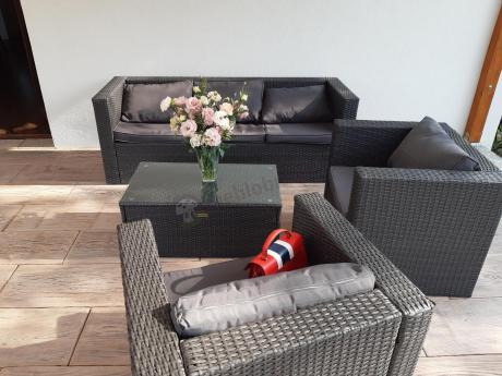 Meble tarasowe technorattanowe Stefano Set Max Antracite