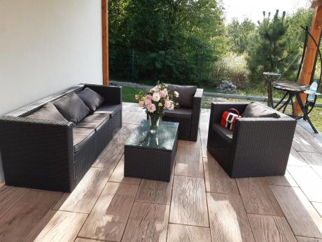 Meble tarasowe technorattanowe Stefano Set Max Antracite