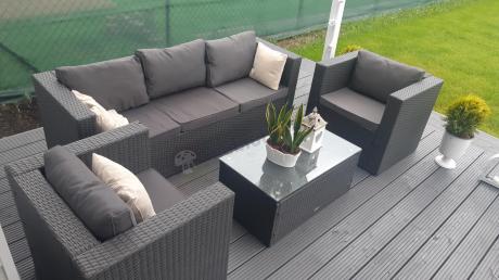 Meble tarasowe technorattanowe Stefano Set Max Antracite