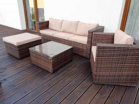 Meble tarasowe z technorattanu Stefano Carmel & Latte