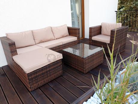Meble tarasowe z technorattanu Stefano Carmel & Latte