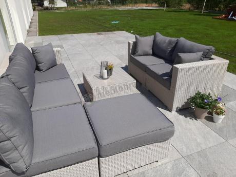 Meble technorattan do ogrodu NILAMITO IX Light Grey