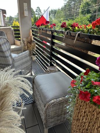 Meble technorattan dwa regulowane fotele + podnóżki + stolik Laritto Duo - Beige