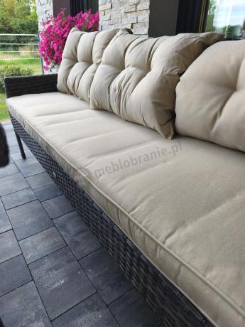 Meble technorattanowe na 8 osób z wysokim stołem Perata Grande Brown